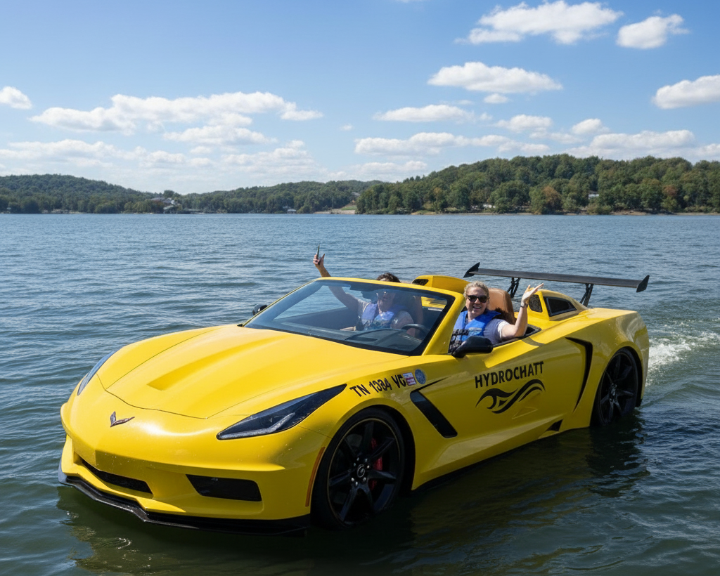Group of friends enjoying JetCar adventure